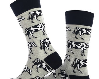 Cow Print Cotton Socks | Novelty UK Size 7-12