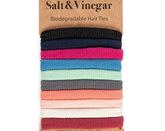 Organic Cotton Hair Ties, Biodegradable Elastic, Zero Waste (10 Pack)