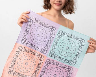 Paisley design Satin Bandana Scarf | Multicoloured