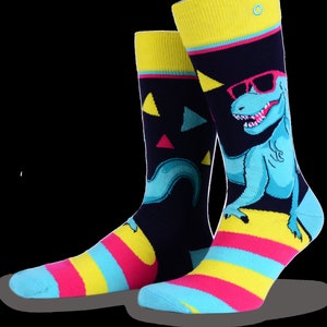 Dinosaur T- Rex Cotton Socks | Gift Idea Funky Socks | Funny Socks | Cute Socks | Skateboard | UK Size 7-11