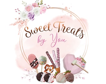 Sweet Treats Logo Design, Heart Breakable Logo, I Customize the  Logo for You, Strawberry Chocolate Logo, Dipped Oreos, Cakesicle Logo