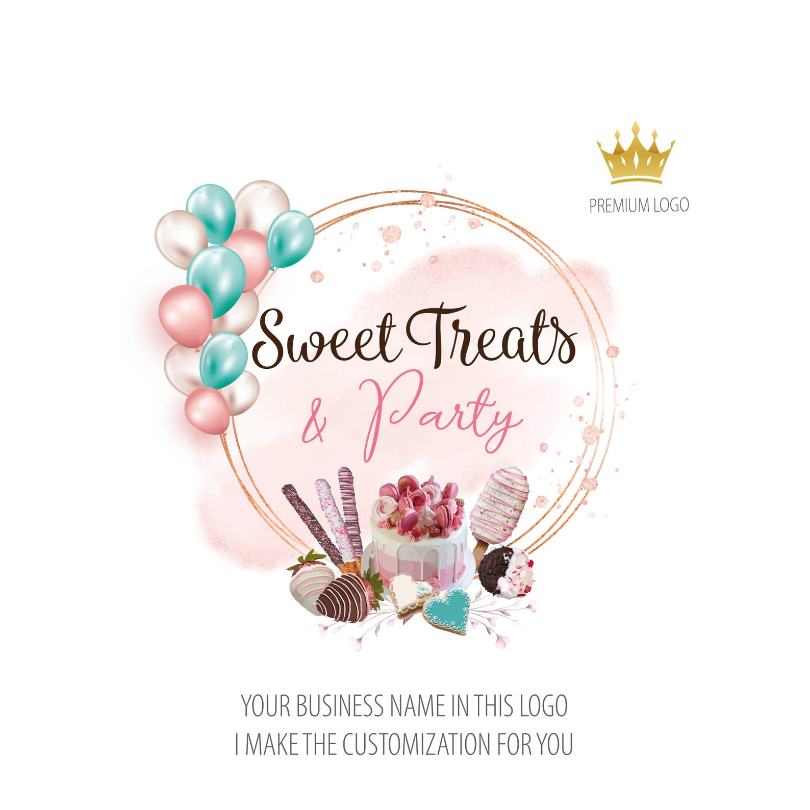 Party Planner Logo Balloons Logo Design Custom Logo - Etsy