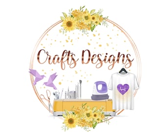 Crafts Logo Design, Print Shirts Logo, Sunflower Logo, Origami, Paper Florist Logo, Cutting Machine Logo, Butterfly Logo