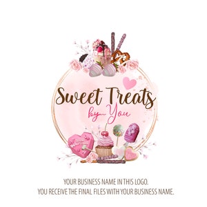 Sweet Treats Logo Design, Heart Breakable Logo, I Customize the  Logo for You, Strawberry Chocolate Logo, Dipped Oreos, Cakesicle Logo