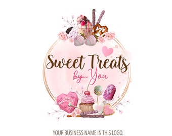 Création de logo de gâteries sucrées, logo à briser le coeur, je personnalise le logo pour vous, logo fraise chocolat, oreos trempés, logo Cakesicle