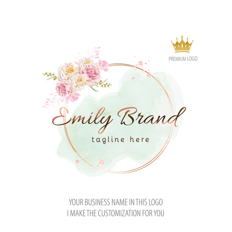 Boutique Logo Design Floral Watercolor Logo Jewelry Logo - Etsy