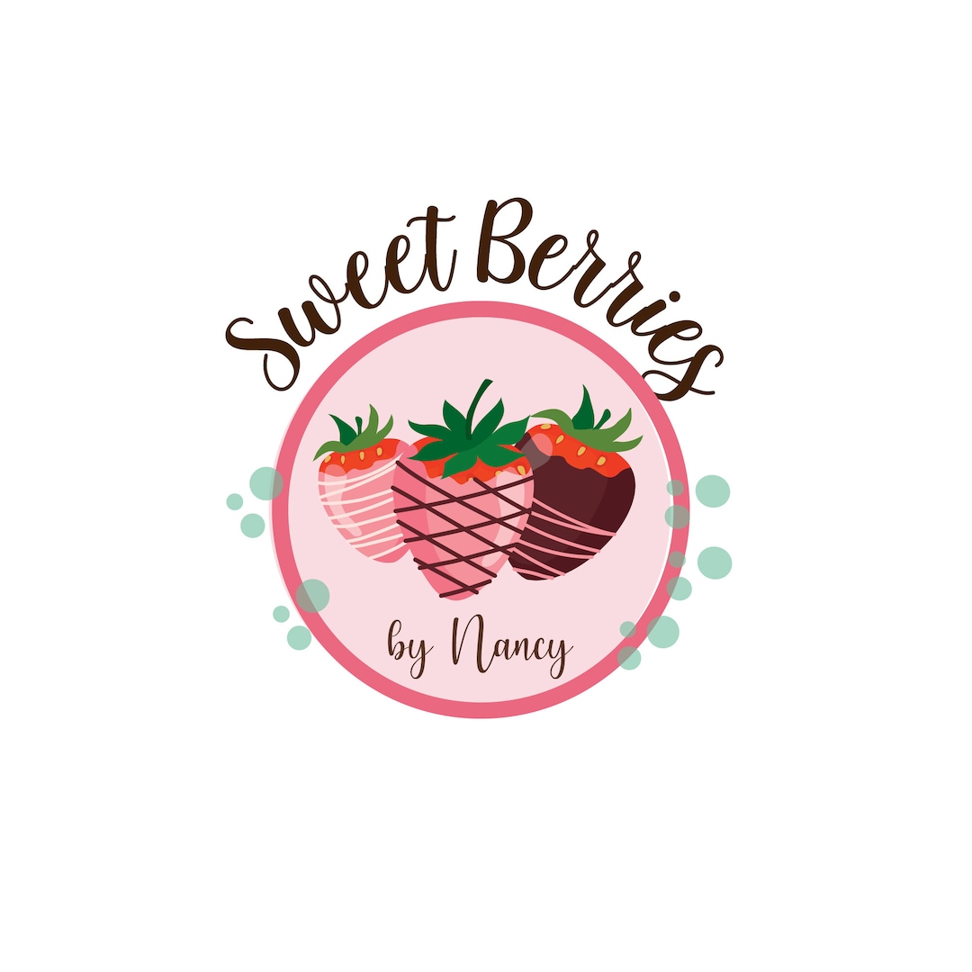 Custom Logo Strawberry Sweet and Treats Logo Design Strawberry