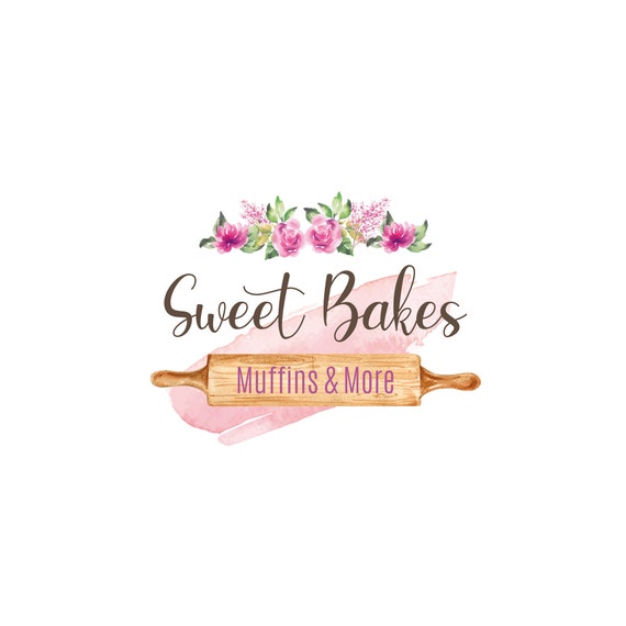 Bakery Logo Design Rolling Pin Logo Cupcake Logo Design Etsy