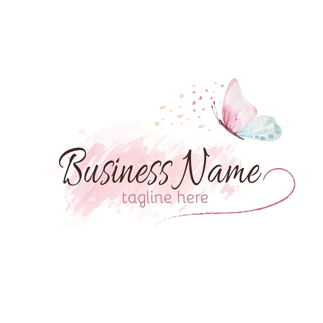Logo Design Boutique Butterfly, Jewelry Logo Design, Pink