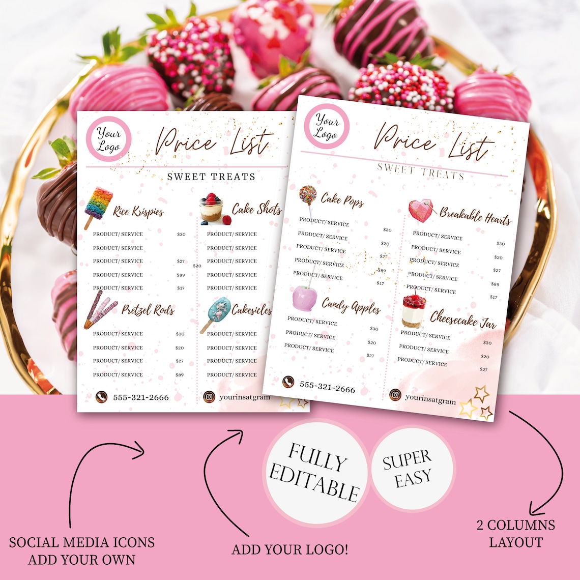 sweet-treats-price-list-template-editable-super-easyheart-etsy