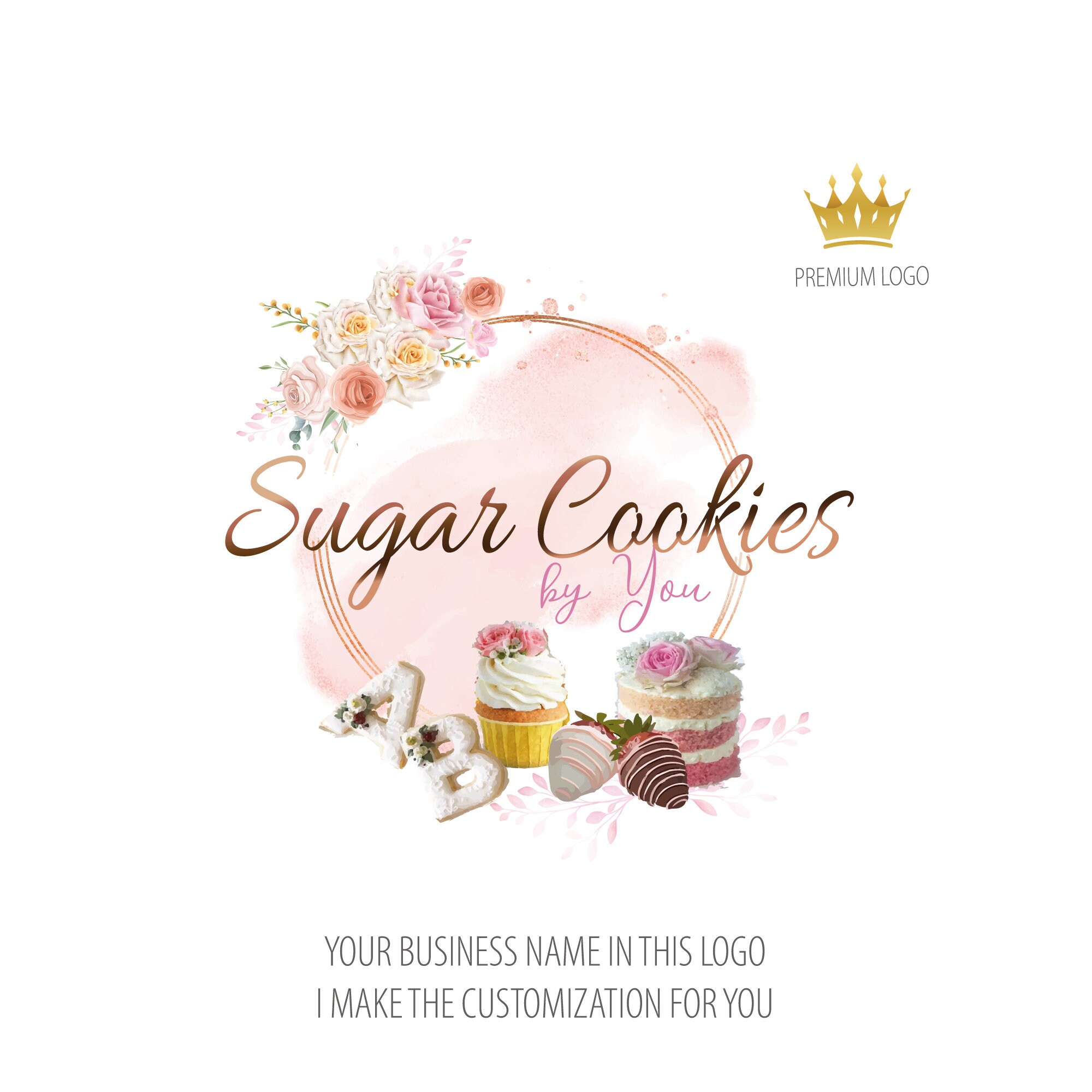 Sweet Treats Logo Design Sugar Cookies Custom Logo Etsy
