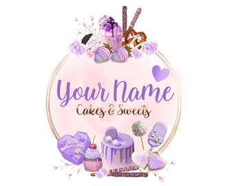 Sweets Logo, Cake, Cupcake Purple Lilac, Cupcake, Heart Breakable, Cake Pop, Pretzels, Strawberry Chocolate Logo, Oreos, Cakesicle Logo