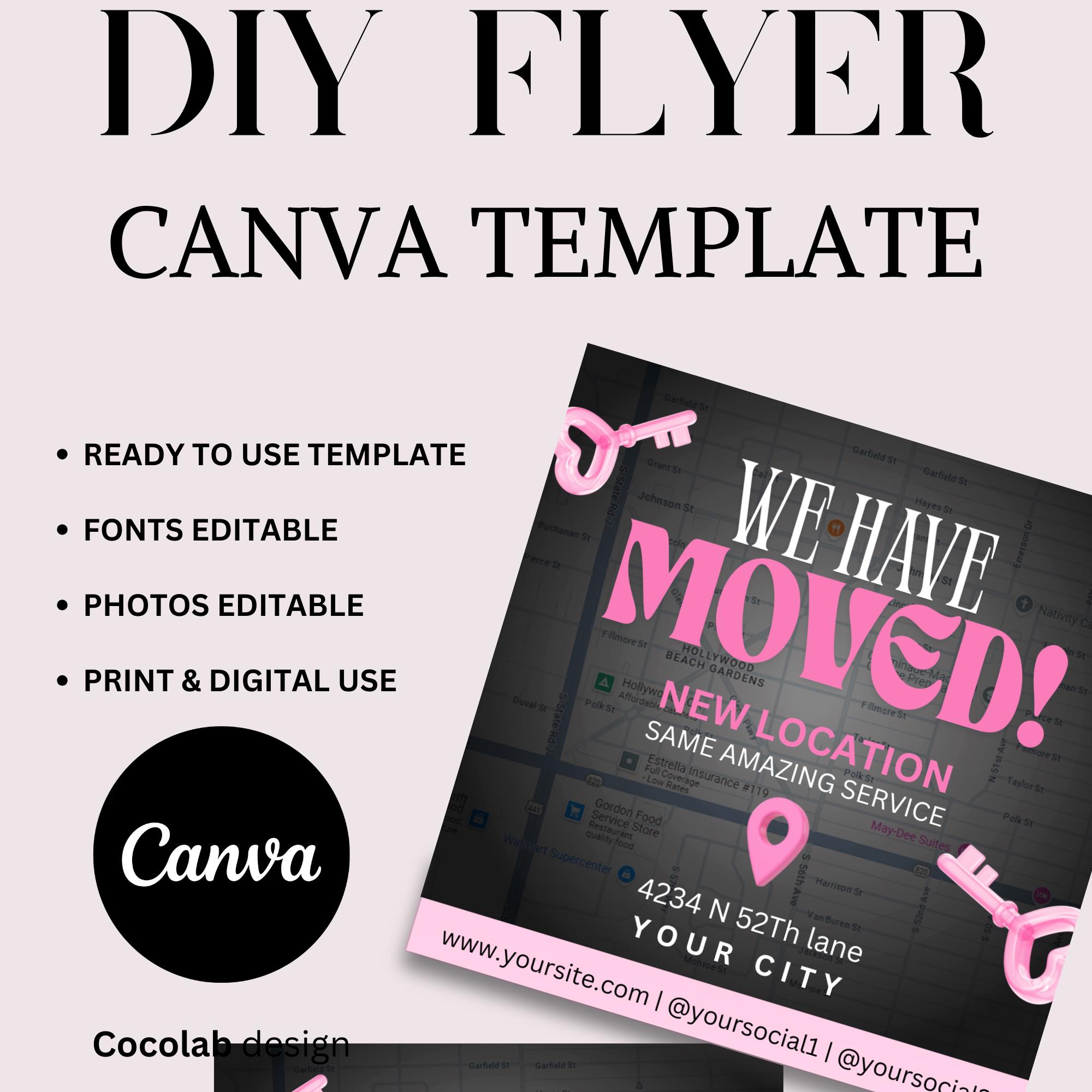 DIY Canva We Have Moved Flyer, New Location Alert Social Media Post ...