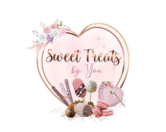 Sweet Treats Logo, Heart Shape Logo, Heart Breakable Logo, Bronze  Gold Logo, Dipped Strawberry Logo, CakePops Logo, Pretzel Rod Logo