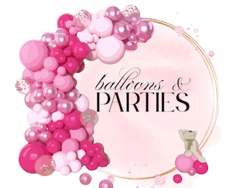 Party Logo - Balloons logo - Canva Editable Logo - Party Events - DIY logo - Digital