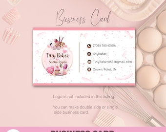 Bakery Business Card Template, Sweets Business Card, Canva Editable Business Card Editable, Printable Business Card, Customize Your Own