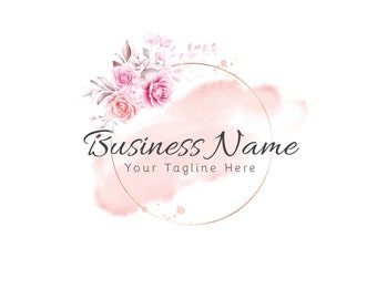 Boutique Logo Design, Online Clothing Logo, Etsy Crafts Logo, Jewelry Logo Design , Custom Logo Design, Flower Watercolor Logo for girls
