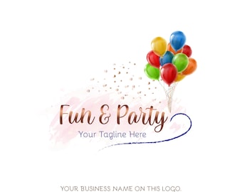 Balloons Logo Design, Party Planner,  Custom Logo Party Planner, Event Planner Logo. I can make special customizations over this design