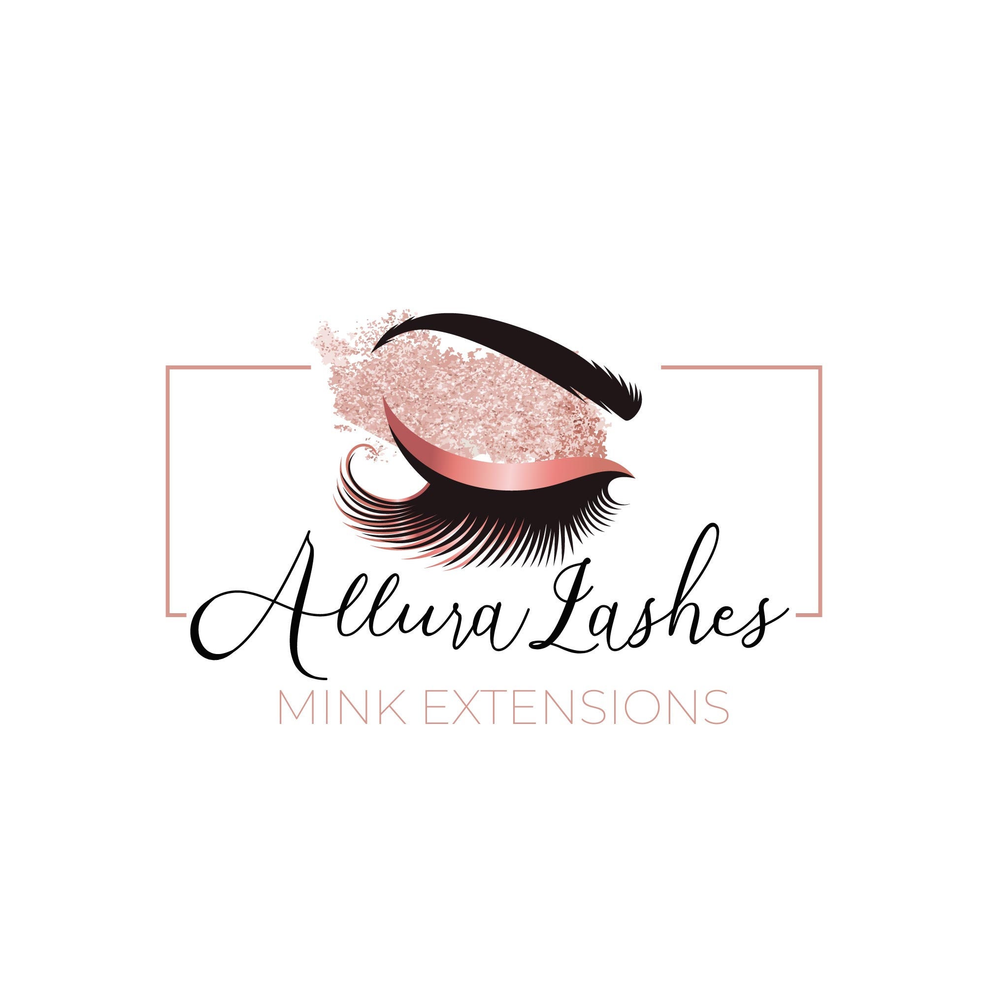 Custom Logo Lash Logo Design Eyelash Logo Gold Pink Lash Etsy