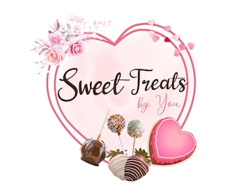 Sweets Logo, Heart Logo, Strawberry Chocolate Logo Design, Cake Bakery, CakePops Logo, Apple Caramel Logo. I can make extra customizations