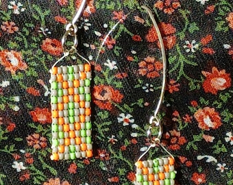 Rectangle Beaded Earrings