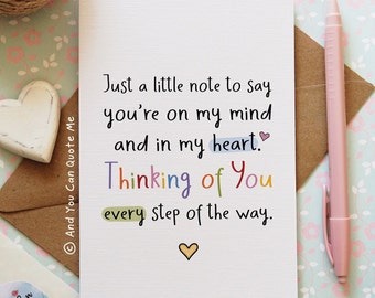 Thinking Of You, Recovery Card, Get Well Soon, Depression Card, Sympathy Card, Friendship Card, Cancer Diagnosis, And You Can Quote Me