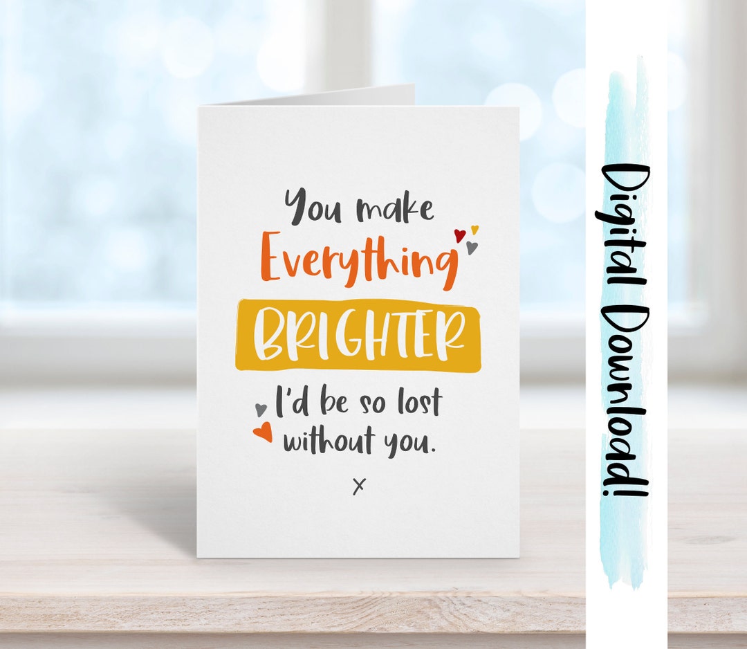 Printable Friendship Card Best Friend Card Thank You Card - Etsy