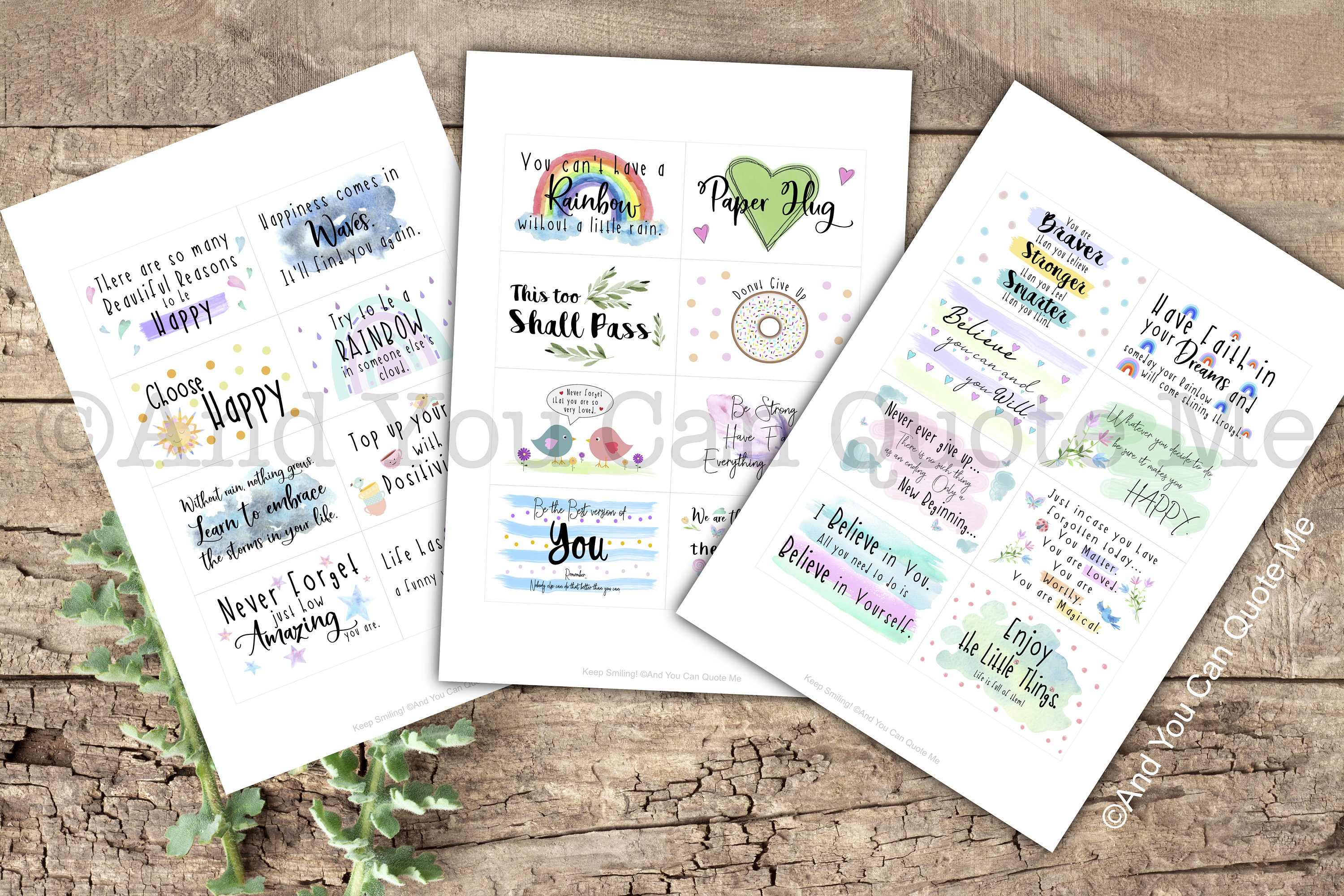 Printable Positivity Cards Inspiring Quotes Encouragement | Etsy
