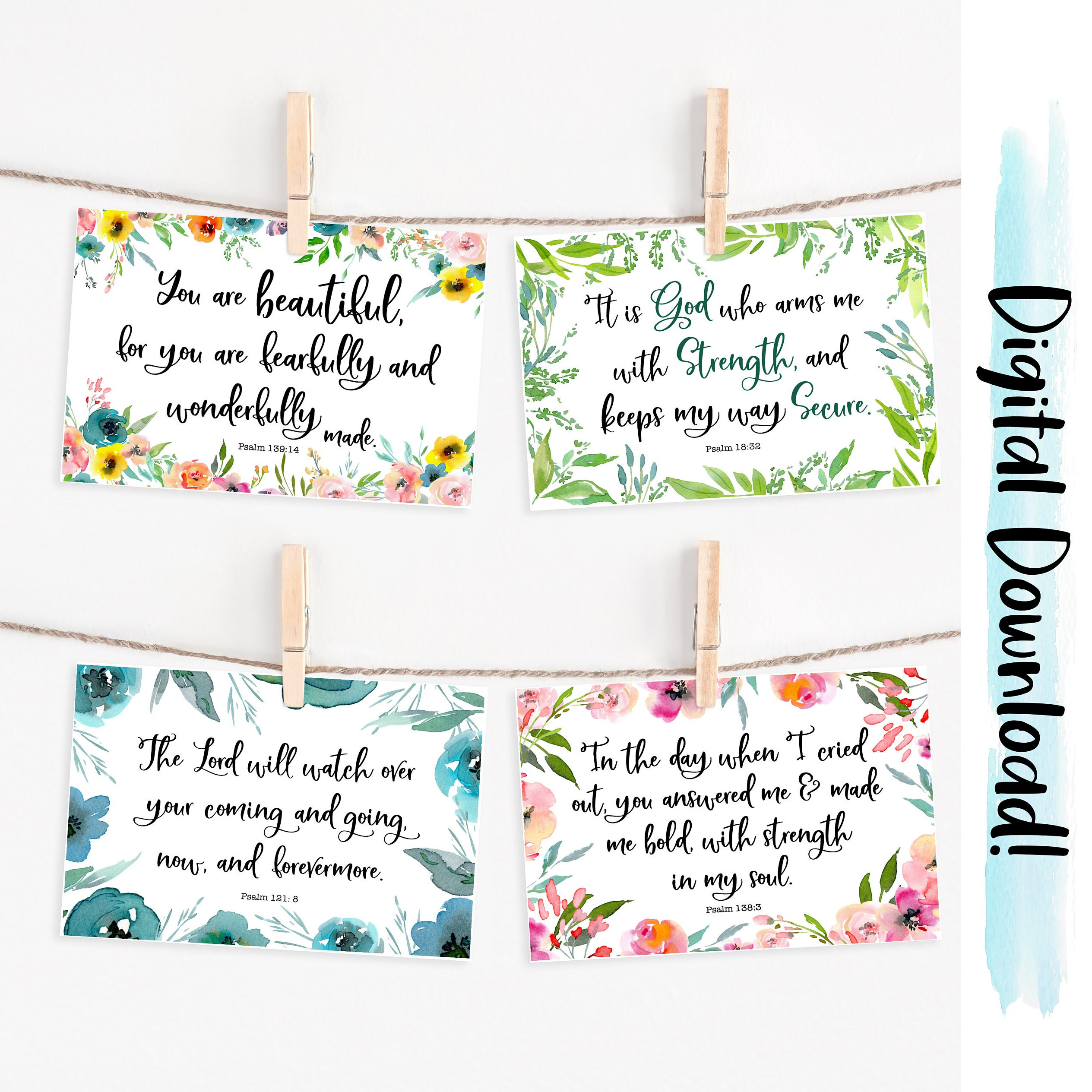 Set of Bble Verse Postcards Scrpture Postcards Chrstan - Etsy
