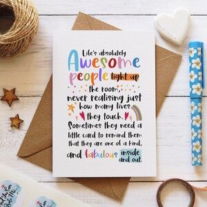 Tarjeta de personas increíbles, tarjeta de ansiedad, tarjeta de positividad, tarjeta de agradecimiento, tarjeta de amigo solidario, tarjeta de colega, simplemente porque sí, tarjeta de confianza en uno mismo imagen 8