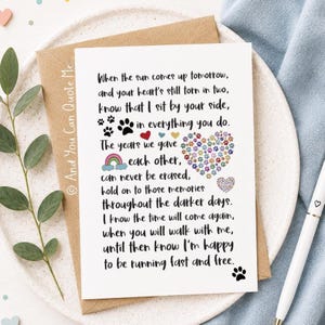 Pet Loss Card, Sympathy Card, Dog Loss, Thinking of You, Pet Memorial, Dog Memorial, With Sympathy, Paw Print Card, And You Can Quote Me image 1