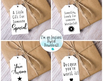 Printable Gift Tags, Any Occasion Gift Tags, Instant Download, Wrapping Paper, Gift Wrapping, Gift Tags Birthday, Gift Tags Thank You