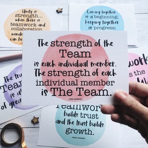 Teamwork Postcards Thank You Team Team Quotes Positive - Etsy