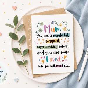 Love You Mum, Thank You Mum, Magical Mum, Amazing Mum Card, Miss You Mum, Inspirational Mum Card, Mother Daughter Card, And You Can Quote Me image 9