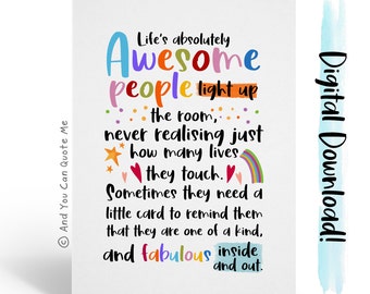 Printable Friendship Card, Downloadable Card, Mentor Card, Digital Card Daughter, Best Friend Card, Teacher Card, Thank You Card, Digital