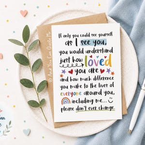 You are Loved, Self Esteem Card, Anxiety Card, Self Confidence Card, Friendship Card, Positivity Card, Just Be You, Depression Card image 9