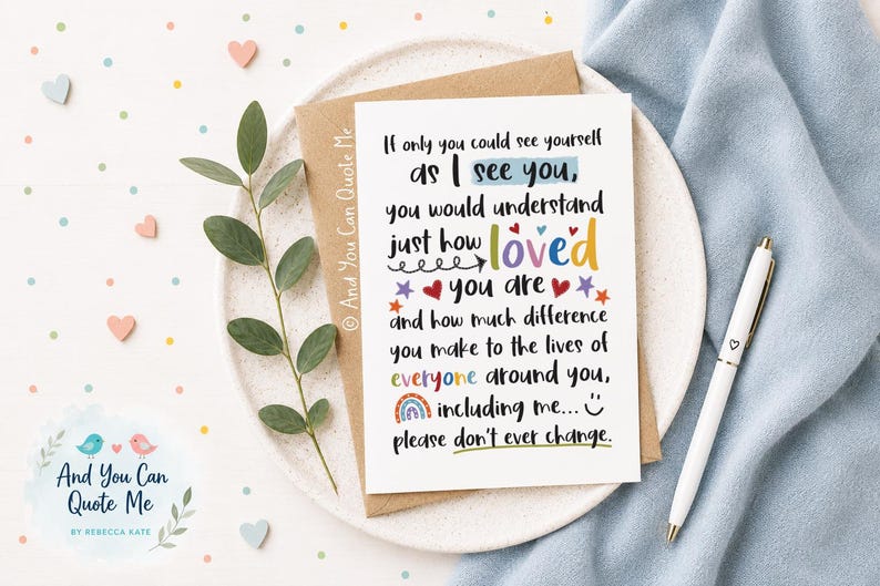 You are Loved, Self Esteem Card, Anxiety Card, Self Confidence Card, Friendship Card, Positivity Card, Just Be You, Depression Card image 9