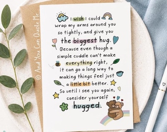 Sending a Hug, Thinking Of You, Get Well Soon, Depression Card, Anxiety Card, Sympathy Card, Friendship Card, And You Can Quote Me