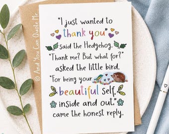 Beautiful Self, Thank You Card, Appreciation Card, Friendship Card, Bestie Thank You, Supportive Friend, Just Because, And You Can Quote Me
