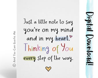 Printable Sympathy Card, Thinking of You, Instant Download, Suffering Loss, In My Thoughts, Loss of Loved One, Digital Download Card
