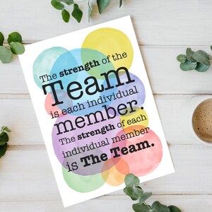 Teamwork Print Office Print Boss Gift Positive Quote Staff | Etsy