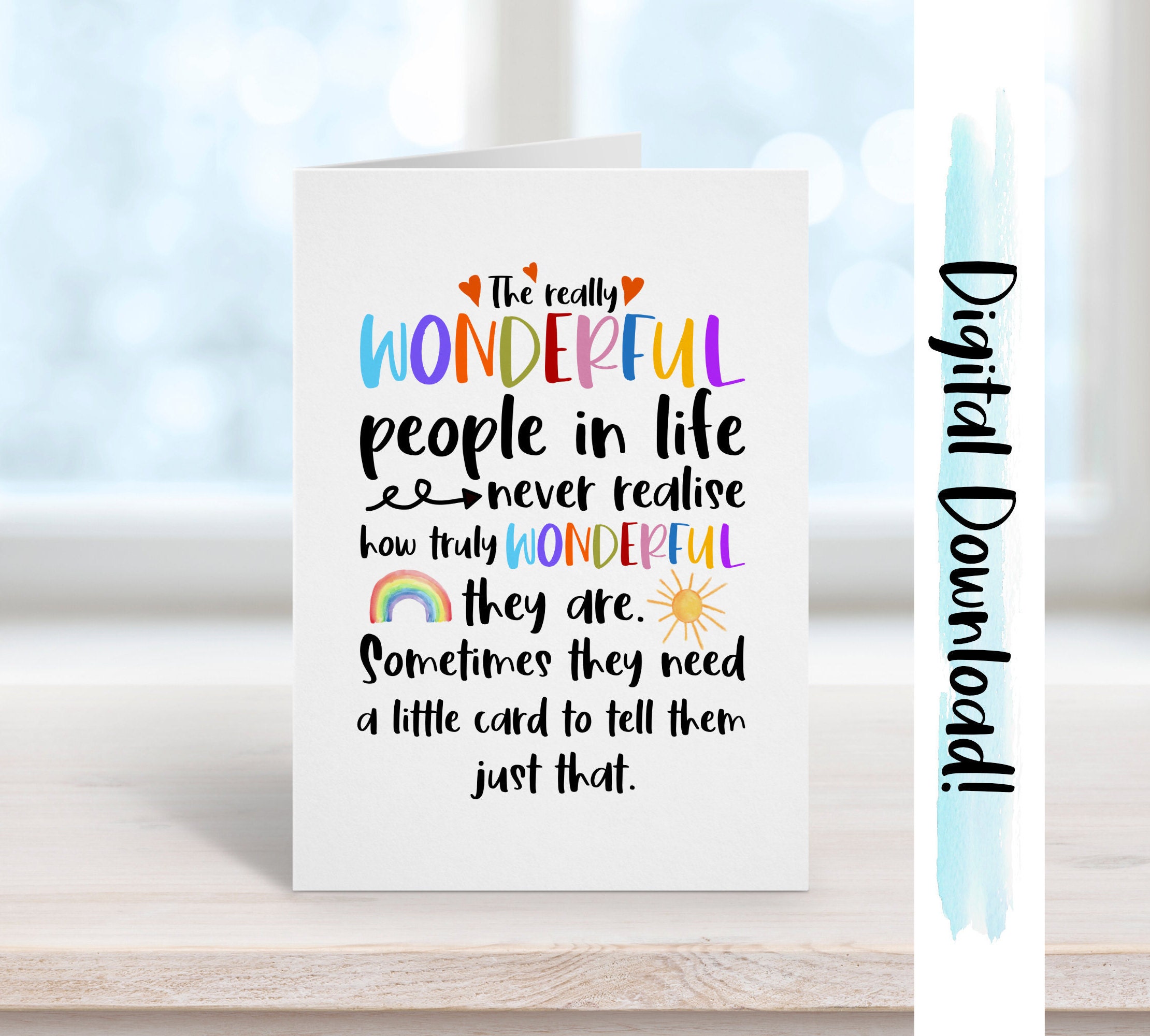 Printable Positivity Card Instant Download Thank You Card | Etsy