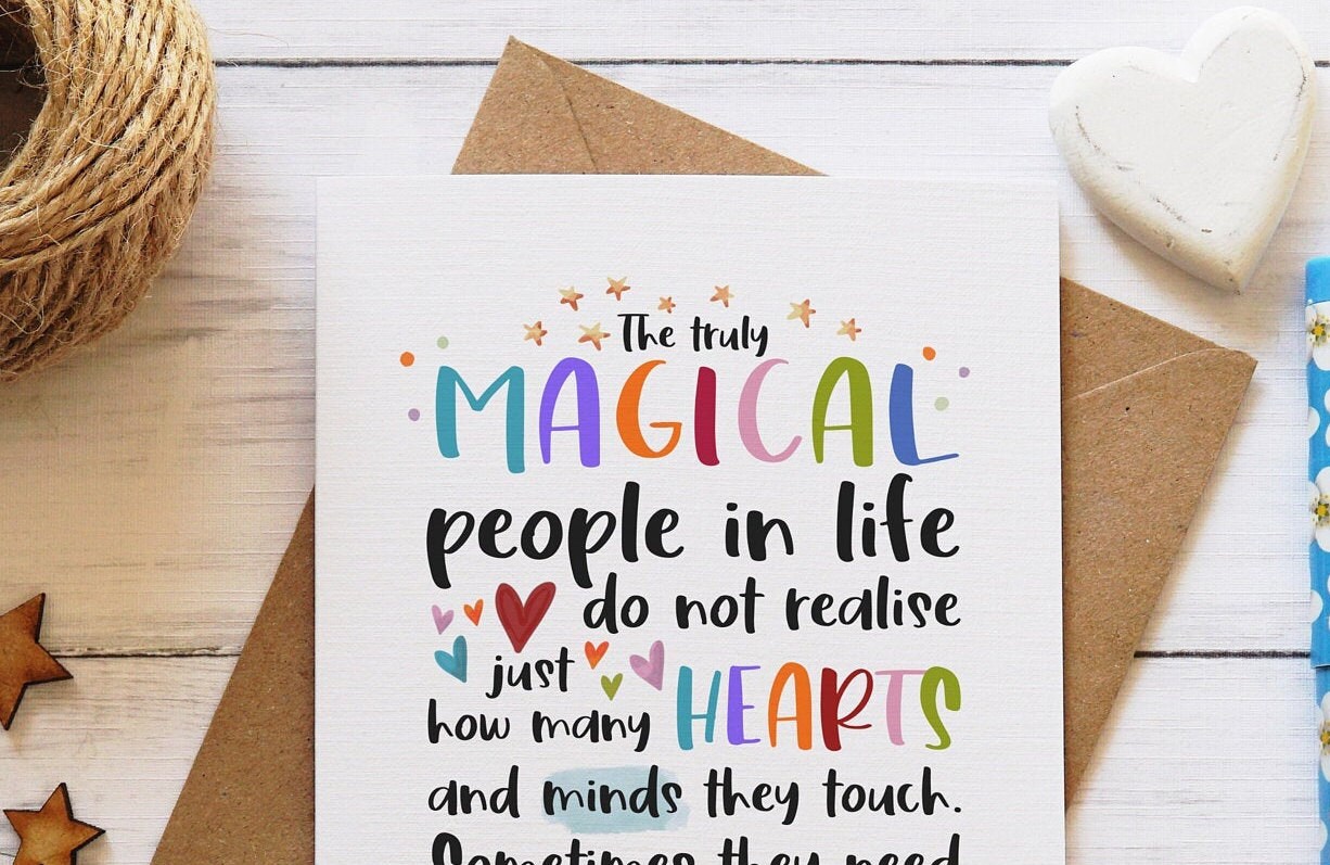 Magical People Positivity Card Thank You Card Encouragement | Etsy UK