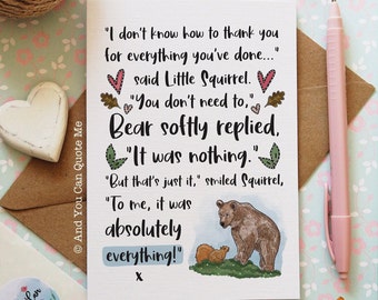 Thank You Card, Friendship Card, Thank You Friend, Thank You Colleague, LSA Card, Thank You Teacher, Key Worker Card, Just Because