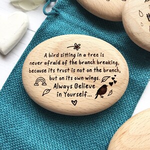 Believe in Yourself, Encouragement Gift, Self Belief Gift, Confidence Quote, Engraved Gifts, Keepsake Pebble, Gift for Daughter, Positivity image 1