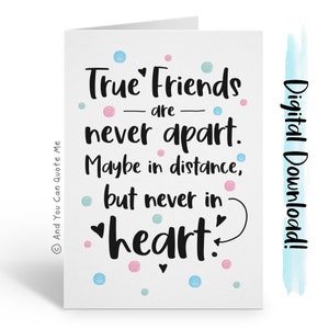 Druckbare Positivität Karte, vermisse einen Freund, Freundschaft Karte, Fern Freunde, vermisse dich Karte, Sofort Download, beste Freundin Karte