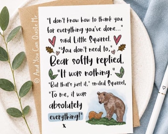 Thank You Card, Friendship Card, Thank You Friend, Thank You Colleague, LSA Card, Thank You Teacher, Key Worker Card, Just Because