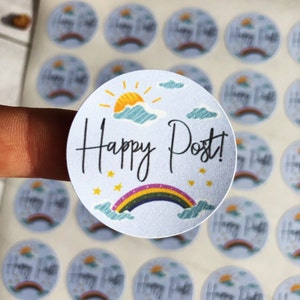 Positivity Stickers, Packaging Stickers, Happy Post Stickers, Seller Packaging, Envelope Labels, Rainbow Stickers, Stationery Stickers