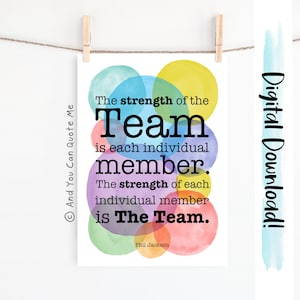 Teamwork Print, Office Print, Boss Gift, Positive Quote, Staff Room Print, Teamwork Quote, Instant Download Wall Art, Motivational Print