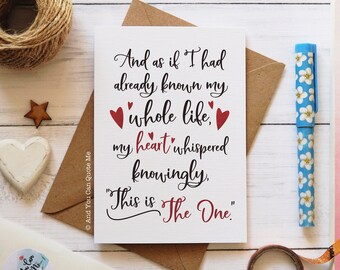 Romantic Quote Card Etsy